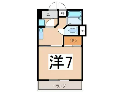 メイリリー幸町(1K/3階)の間取り写真