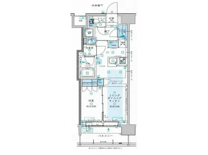 サンクレイドル川口並木(1LDK/4階)の間取り写真