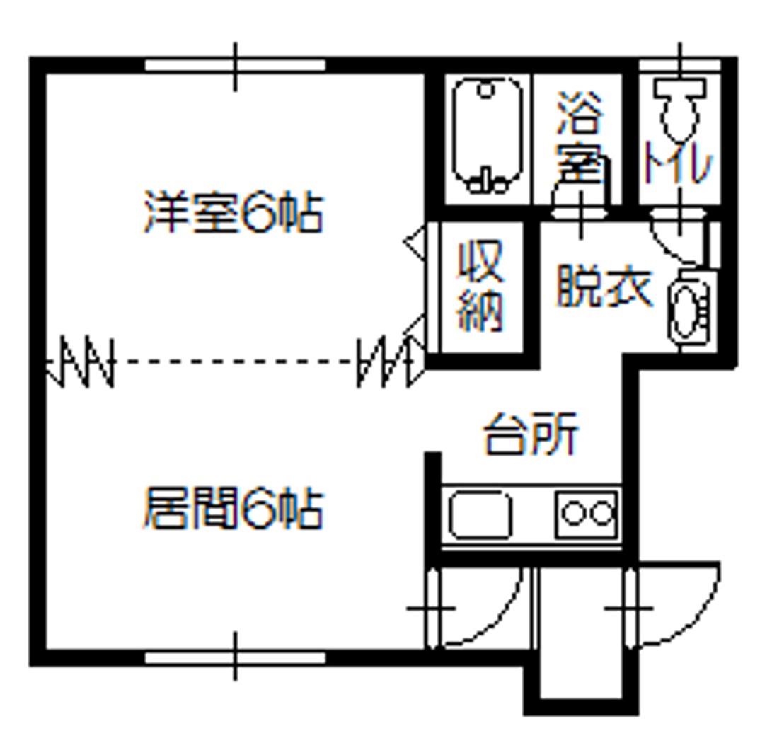 ウエストビレッジ(1LDK/2階)の間取り写真