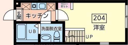 LEAFIA(1K/2階)の間取り写真