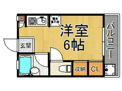アミティー高座(ワンルーム/1階)の間取り写真