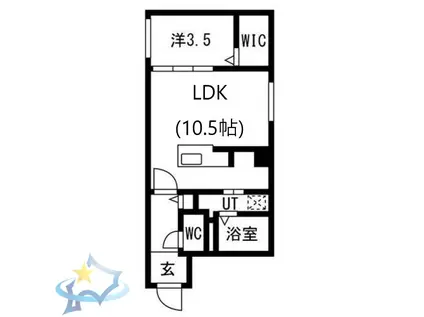 RITZ GRANDE 八軒(1LDK/1階)の間取り写真