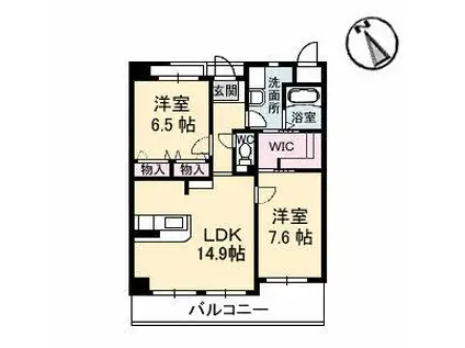 プリムローズ(2LDK/3階)の間取り写真