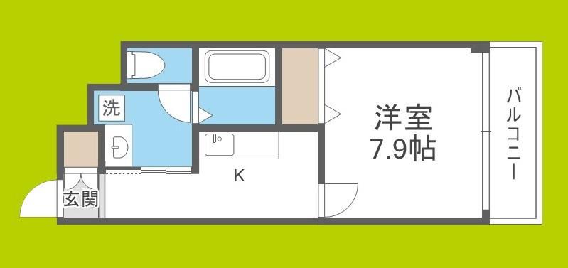 アンプルールフェールドミール(1K/3階)の間取り写真