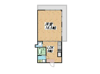パンテオン西谷(1LDK/2階)の間取り写真
