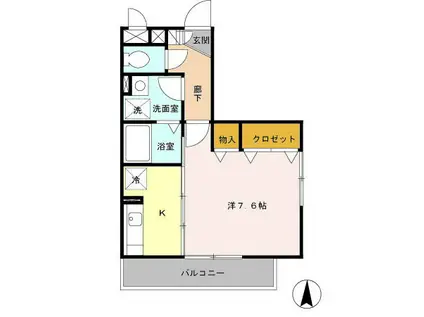 ベルレージュ(1K/2階)の間取り写真