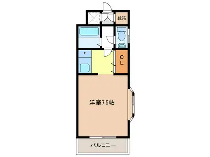 ハーバード・アイビー・スクエア(1K/4階)の間取り写真