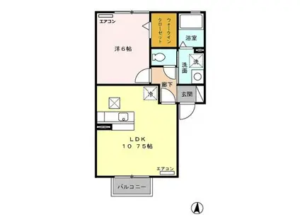 TIERRA COURT(1LDK/1階)の間取り写真