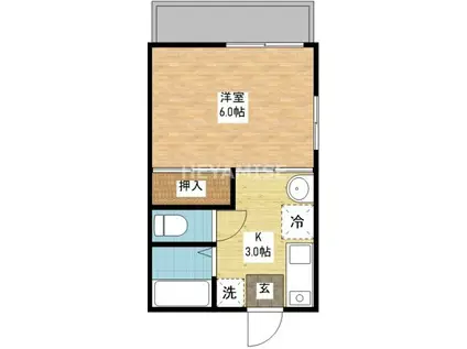 ルミナシア片淵(1K/2階)の間取り写真