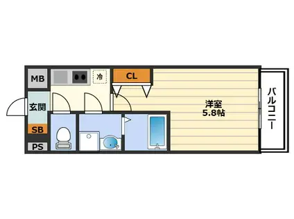 サムティ梅田インターコア(1K/3階)の間取り写真
