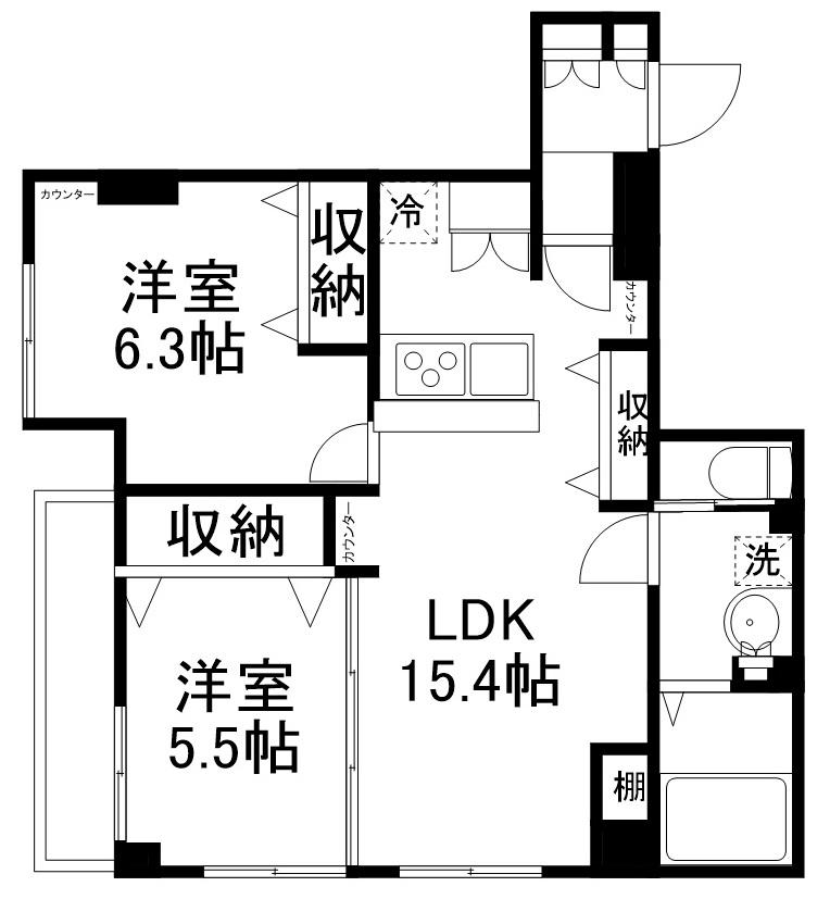 ブライト吉祥寺(2LDK/3階)の間取り写真