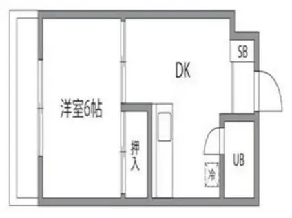 シティハイム(1DK/2階)の間取り写真