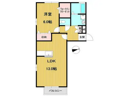カーサファニエンテ(1LDK/1階)の間取り写真