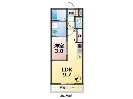 COOKIE(1LDK/1階)の間取り写真