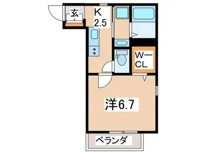 メゾン凪(1K/2階)の間取り写真