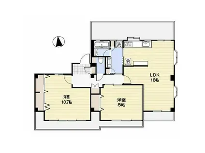 星野コーポ(2LDK/3階)の間取り写真