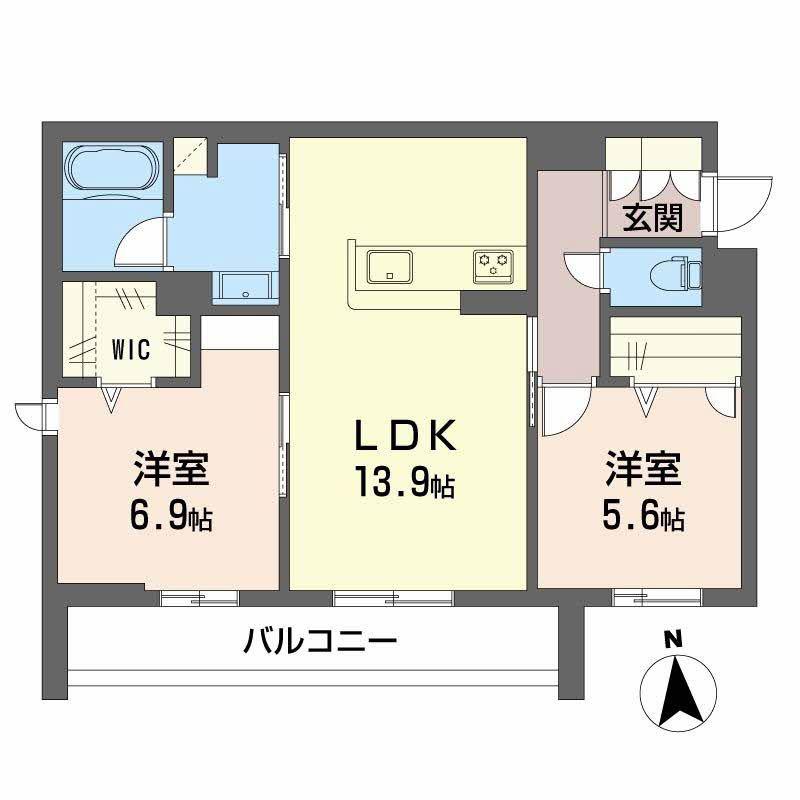 シャーメゾン深江北(2LDK/3階)の間取り写真