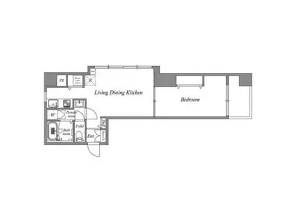 オーパスホームズ芝公園(1LDK/3階)の間取り写真