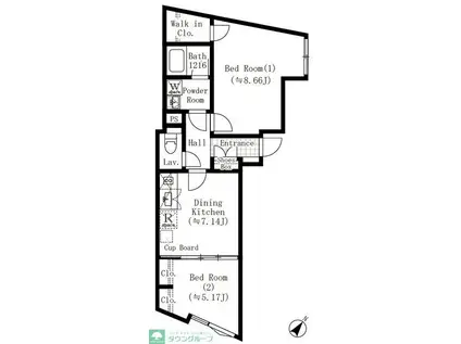 EDIT西池袋(2DK/2階)の間取り写真