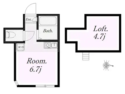 ユナイト南太田エグラント(ワンルーム/2階)の間取り写真