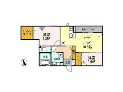 プレシャス(2LDK/3階)の間取り写真