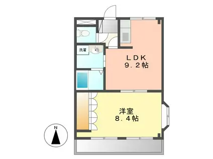 ウィスダムJ(1LDK/2階)の間取り写真