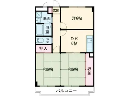 レジデンス小西(3DK/1階)の間取り写真