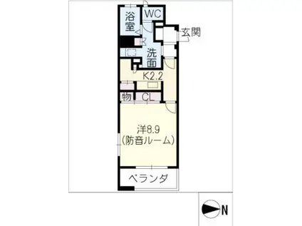 N.S ZEAL大曽根(1K/13階)の間取り写真