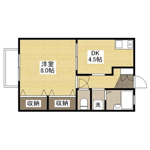 広島高速交通アストラムライン 西原駅(広島) 徒歩18分 2階建 築29年(1DK/1階)の間取り写真