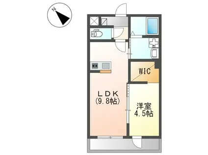 カメリア石井(1LDK/2階)の間取り写真