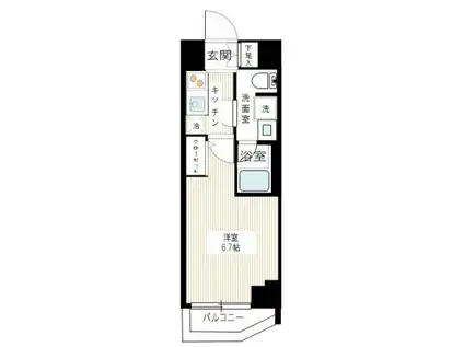 ARCOBALENO MUSASHIKOSUGI(1K/4階)の間取り写真