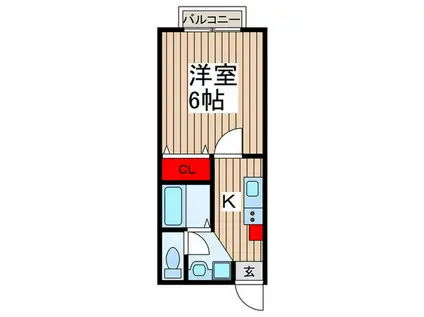 LF武里(1K/2階)の間取り写真