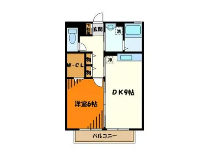 ハウディヴィラージュ(1LDK/2階)の間取り写真