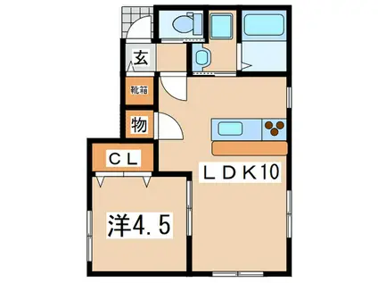 SUNRISE(1LDK/1階)の間取り写真