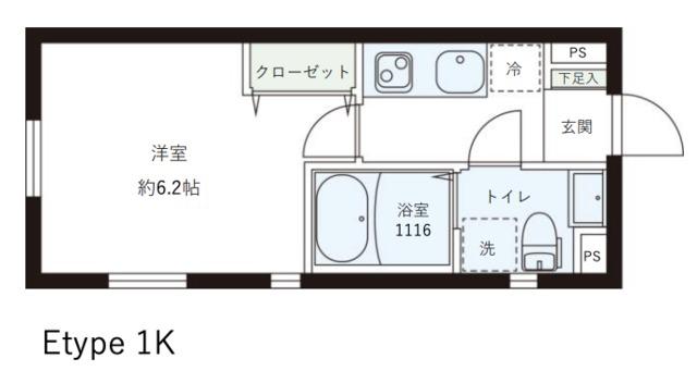 レピュア目黒本町レジデンス(1K/1階)の間取り写真