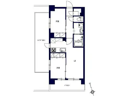 八王子計画(2LDK/9階)の間取り写真