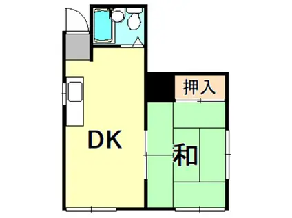 松本ビル(1DK/2階)の間取り写真