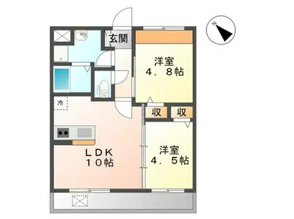 グローリア ヒルズ(2LDK/1階)の間取り写真