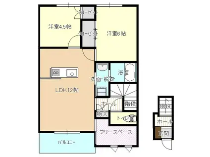 サンライフ杉原・若宮前(2SLDK/2階)の間取り写真