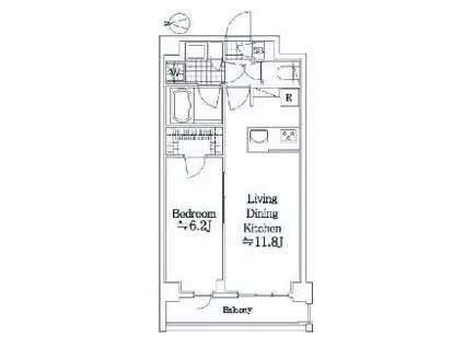 ラフィスタ蒲田南II(1LDK/2階)の間取り写真