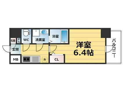 エスリード南森町ラグシス(1K/7階)の間取り写真