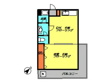 コーポアロー(1DK/4階)の間取り写真
