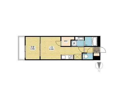 月光 旭川リバーサイドウエスト(1LDK/3階)の間取り写真