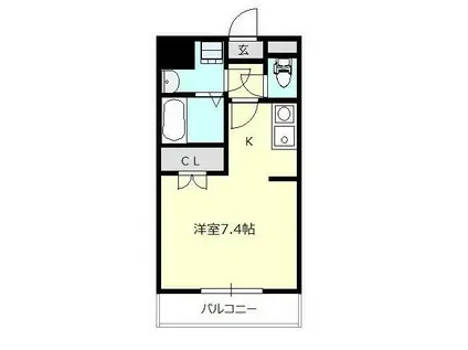 新都心HB(1K/3階)の間取り写真