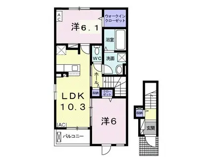 RENOM(2LDK/2階)の間取り写真