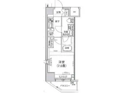 アイル赤羽サウス(1K/4階)の間取り写真