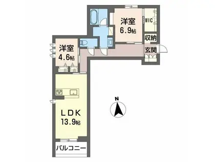 ベレオグリスィーヌ(2LDK/1階)の間取り写真