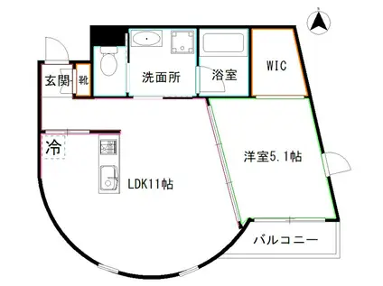 LEMAN.N(1LDK/2階)の間取り写真