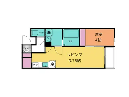 ラフィーノ八乙女(1LDK/2階)の間取り写真