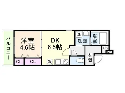 フジパレス PLUM(1DK/3階)の間取り写真